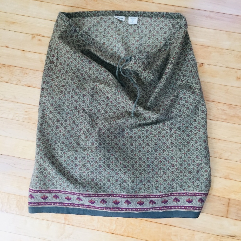 AF olive green cotton drawstring waist skirt
